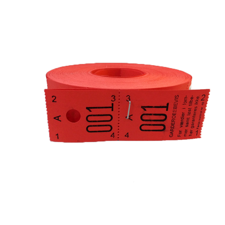 Ferco NR. 48 garderobenumre med 2 x 500 ark i rød