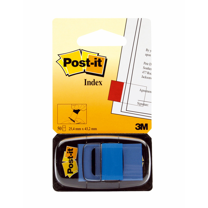Post-it - Blå 25,4x43,2mm indexfaner billede