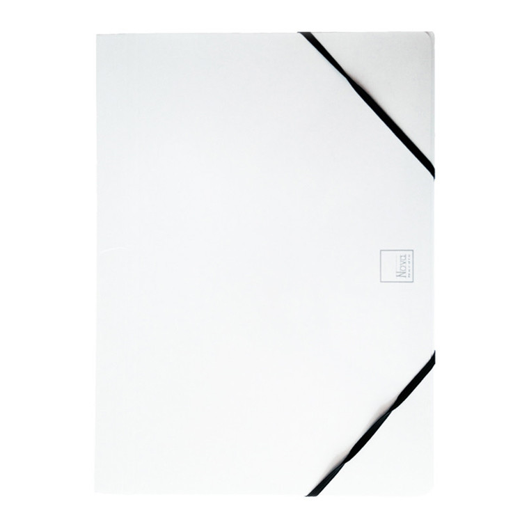 10 stk. Nova Elastikmappe A4 karton 600 g. hvid