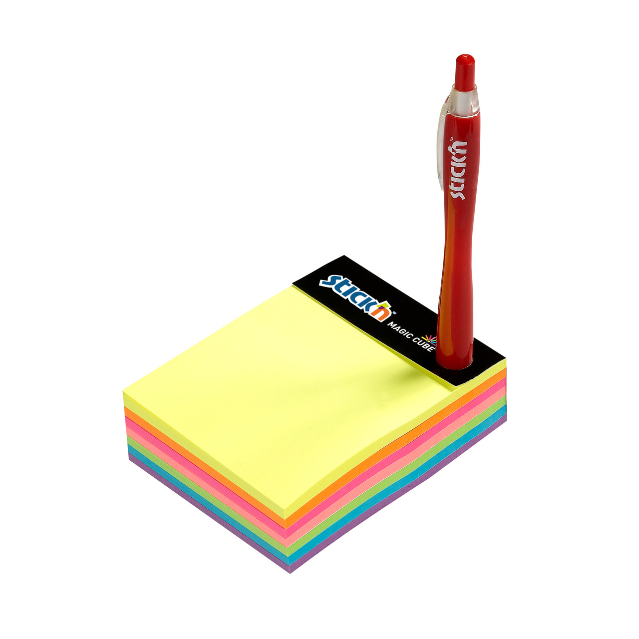 Notes Stick'N Magic Cube 7 ass. neon 101x76mm billede