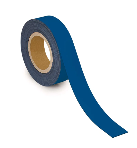 Skrivbart markeringsbånd 10 meter magnetisk 30 mm - Blå