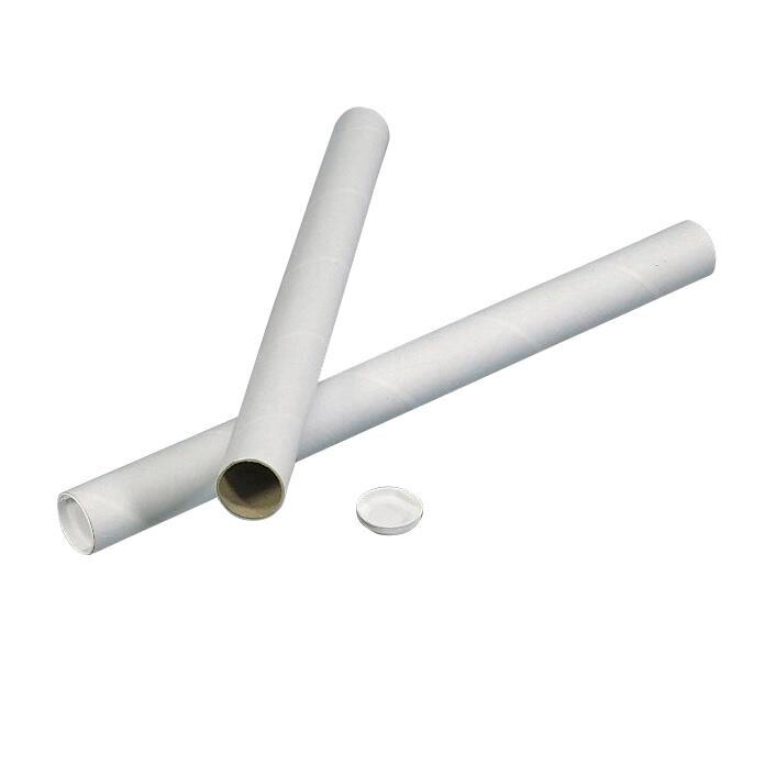 Paprør hvid m/låg Ø70x2x745mm 24stk/bdt billede