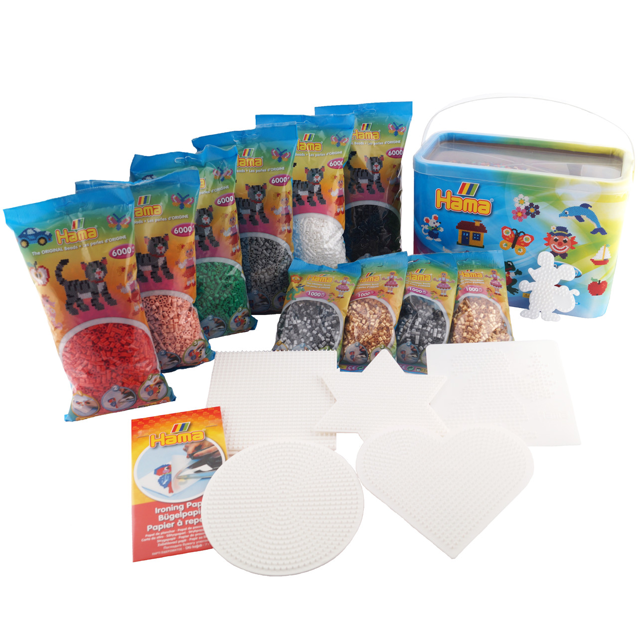 Hama julepakke - 70.000 perler, 6 stiftplader, strygepapir