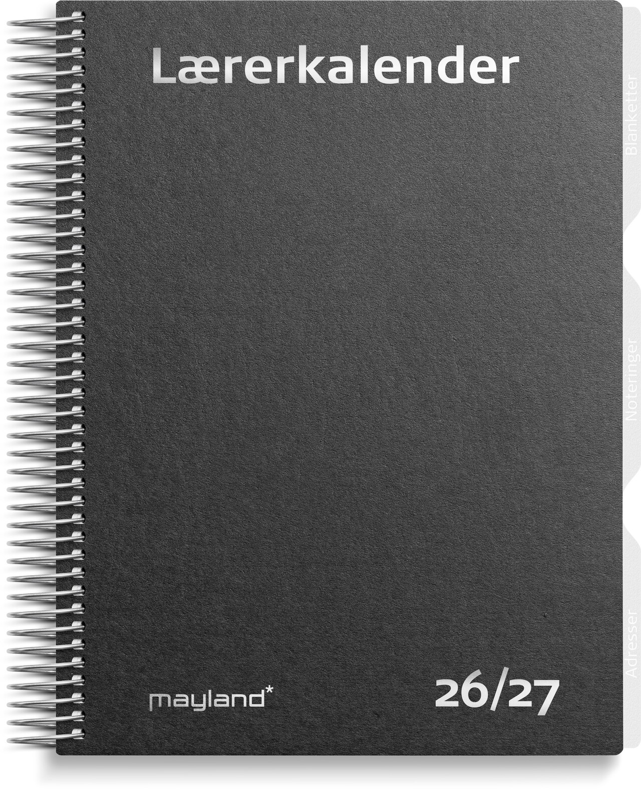 Mayland Studie Lærerkalender A5 matsort genbrugskarton 2026/2027