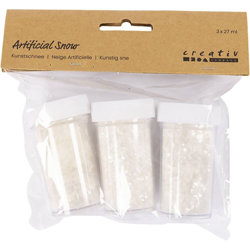Kunstig sne, hvid glitter, 3x27ml/ 1 pk. billede