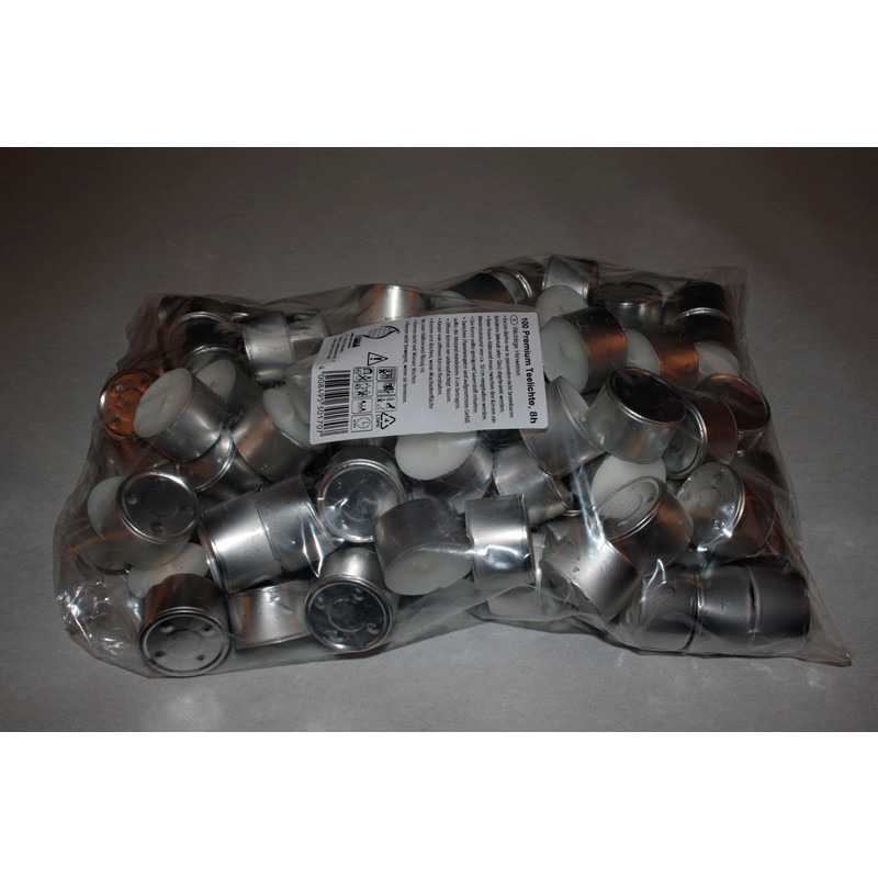 Fyrfadslys 8 timer - 100 stk./pak, Hvid