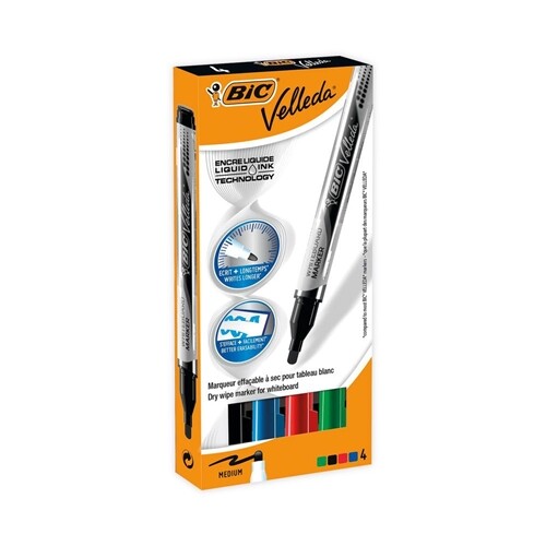 BIC Velleda WB marker - 4 ass. farver 1,5 mm