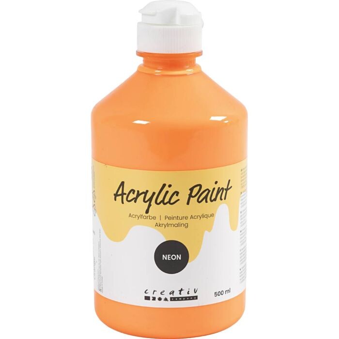 Akrylmaling Neon, neon orange, 500 ml 1 fl.