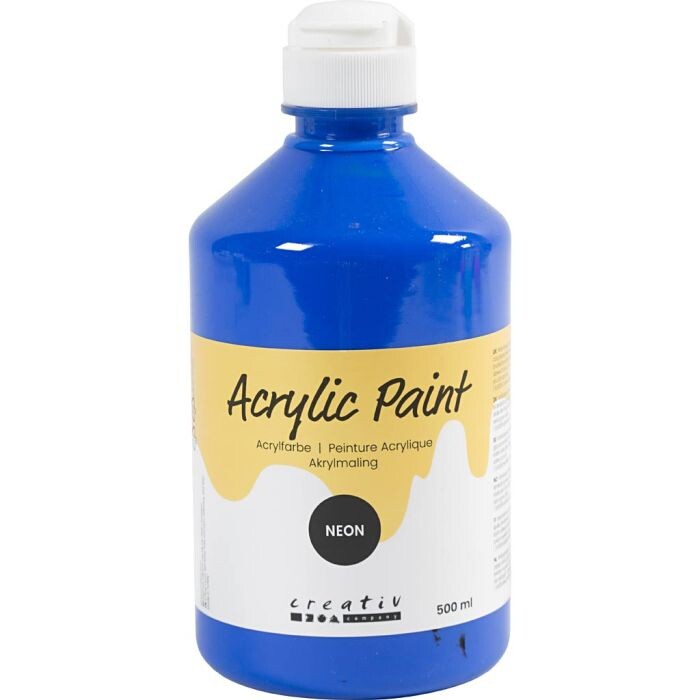 Akrylmaling Neon, neon blå, 500 ml/ 1 fl.