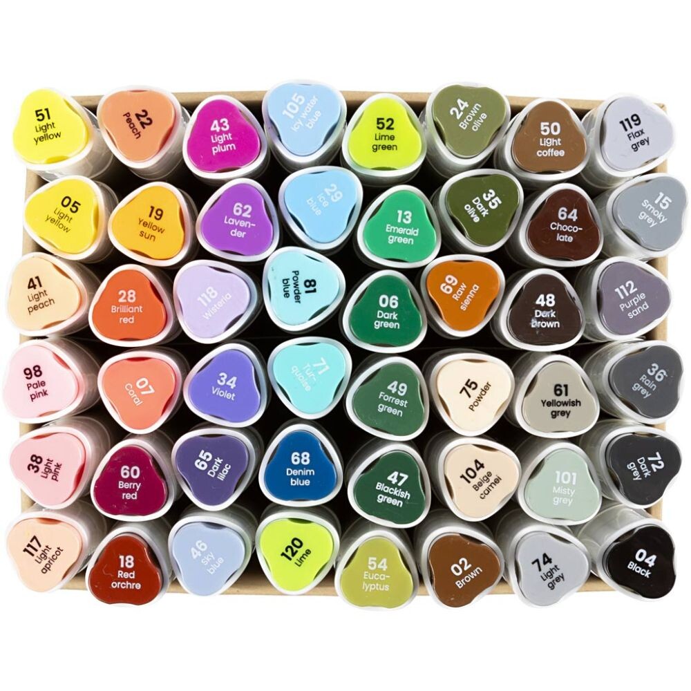 Illustration Marker, streg 1+8 mm, standardfarver, billede
