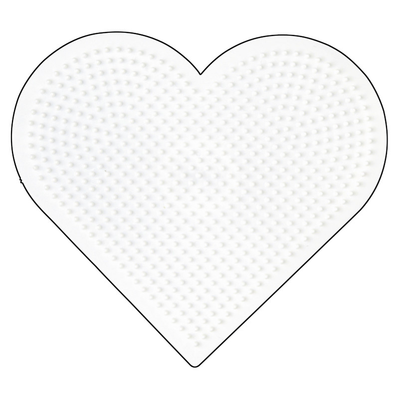 Hama stiftplade hjerte stor transparant