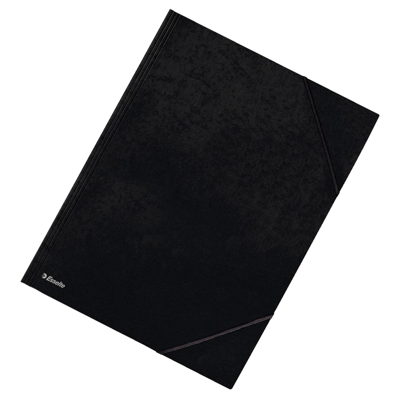 Elastikmappe m/3 klapper - A3, Sort billede