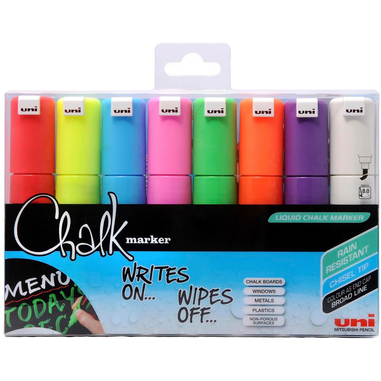 Whiteboard Og Chalkmarker Stregbredde 8 Stk 8 Mm