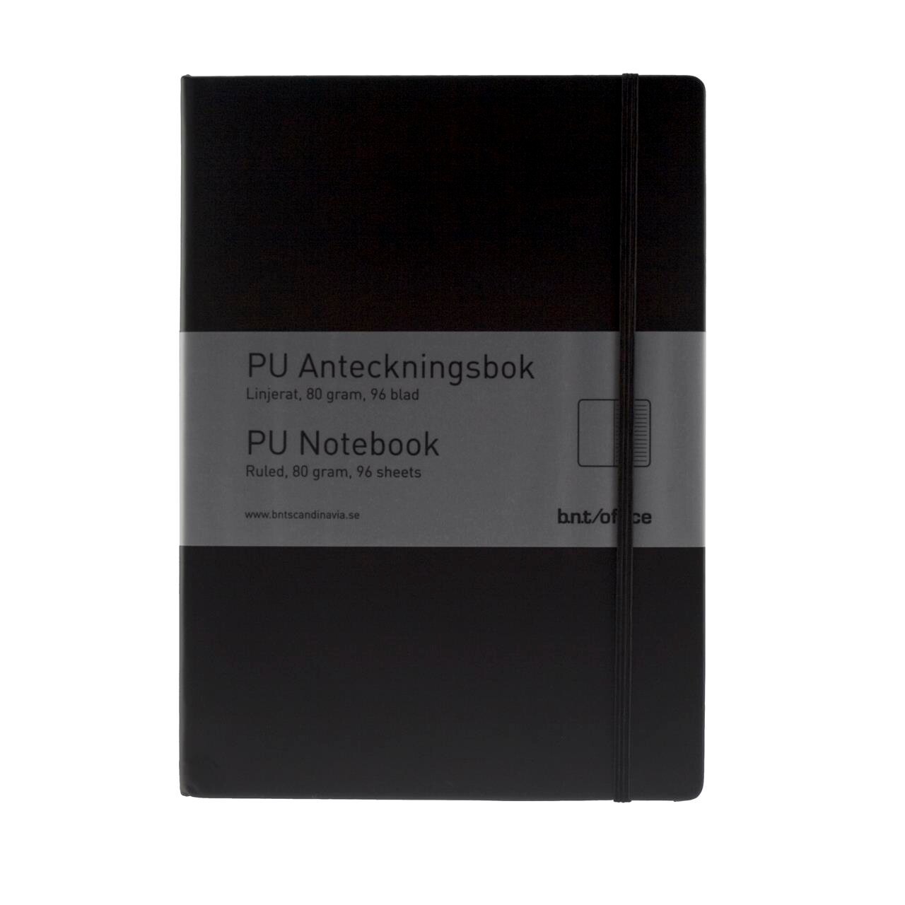 Notesbog Bnt Sort Linieret 96bl 80g