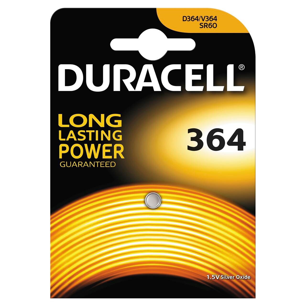 Duracell batteri 364, 1,5V Silver Oxide 1stk/pak
