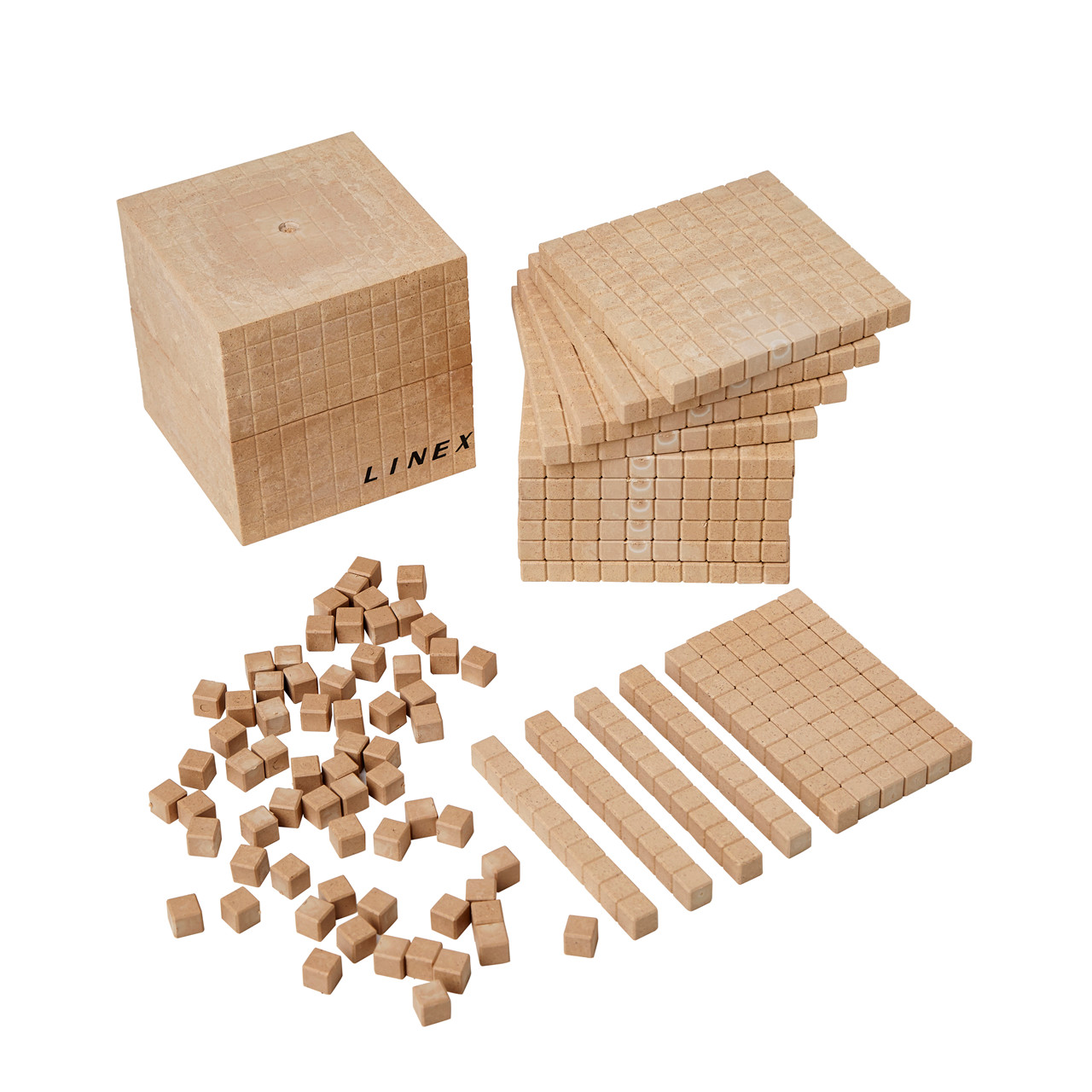 Linex 10-talssystem 121 dele - 10 sæt, genanvendt træ
