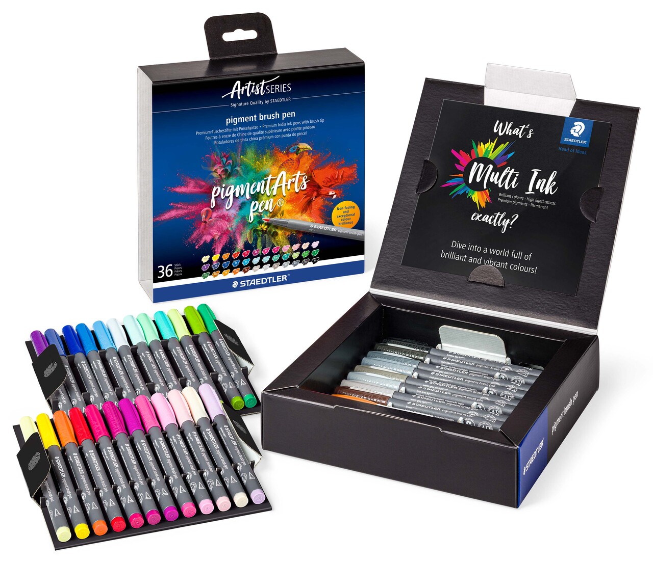 Staedtler Fiberpen m/pensel spids 36 ass. billede