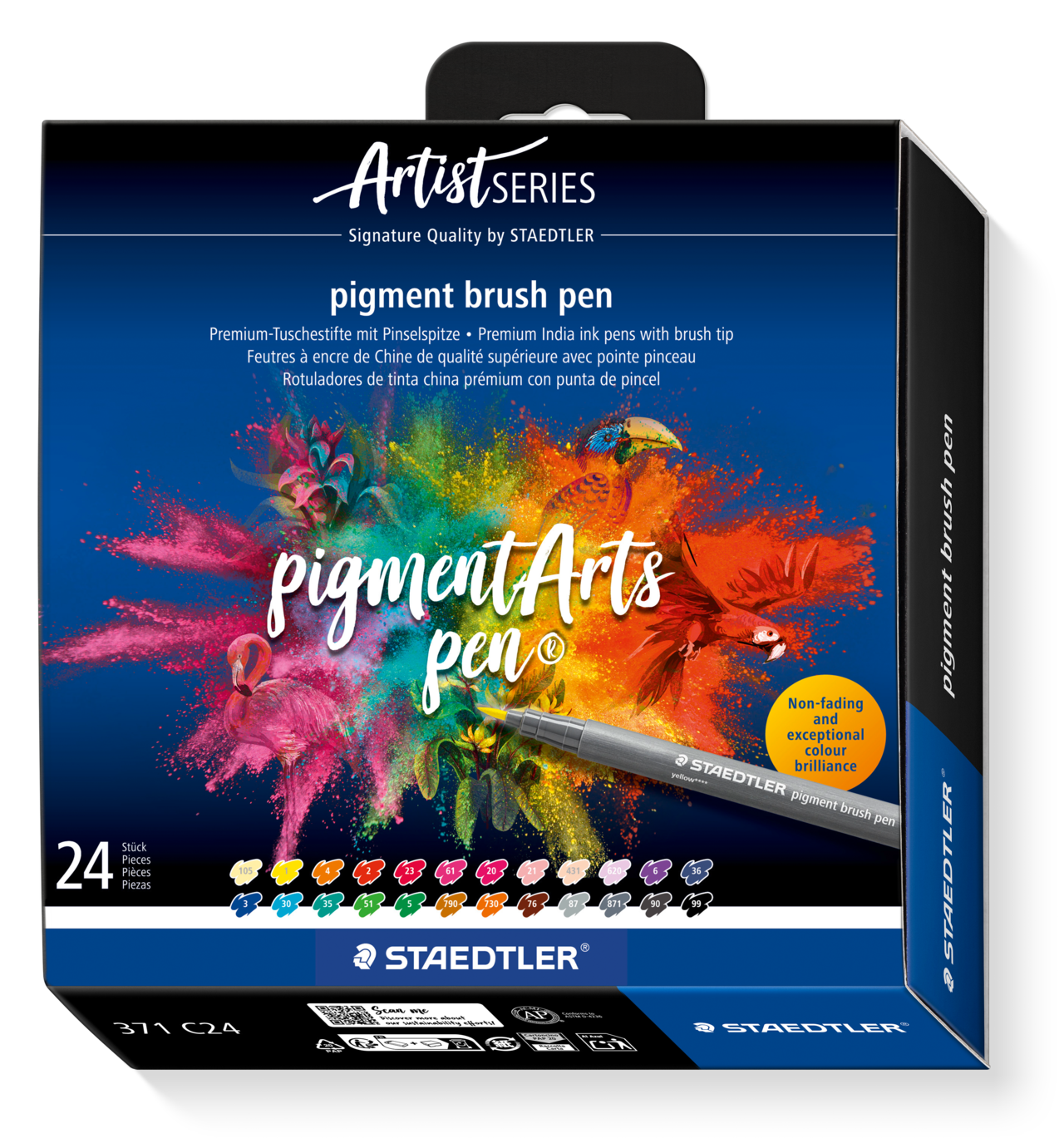 Staedtler Fiberpen m/pensel spids 24 ass. billede