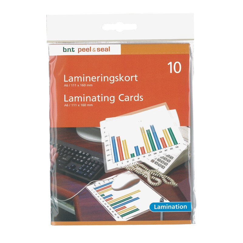 Lamineringskort A6 111x160mm selvklæb. billede