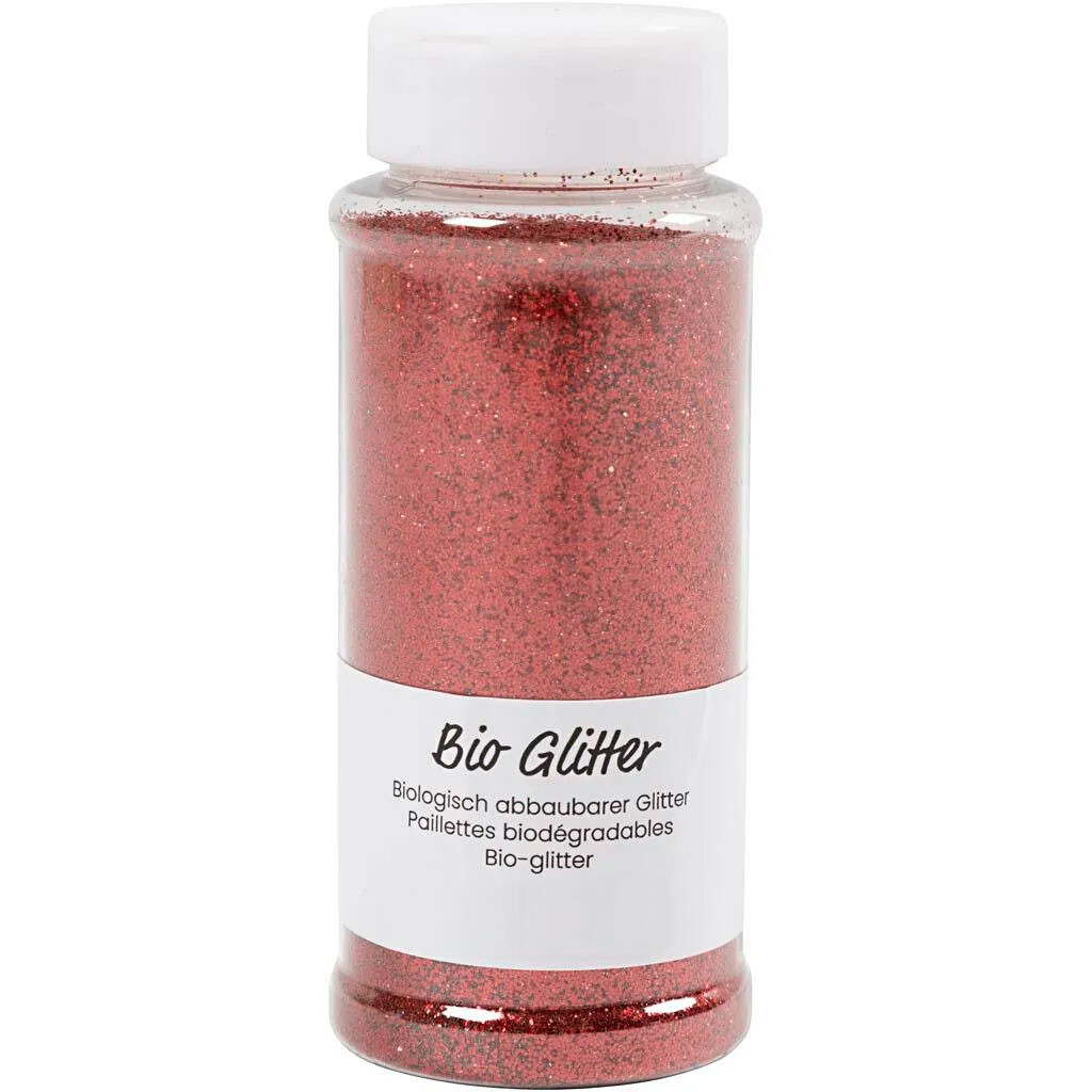 Bio-glitter, rød, 140 ml/ 1 ds. billede