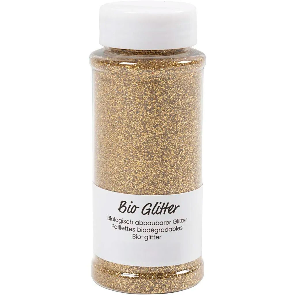Bio-glitter, guld, 140 ml/ 1 ds. billede