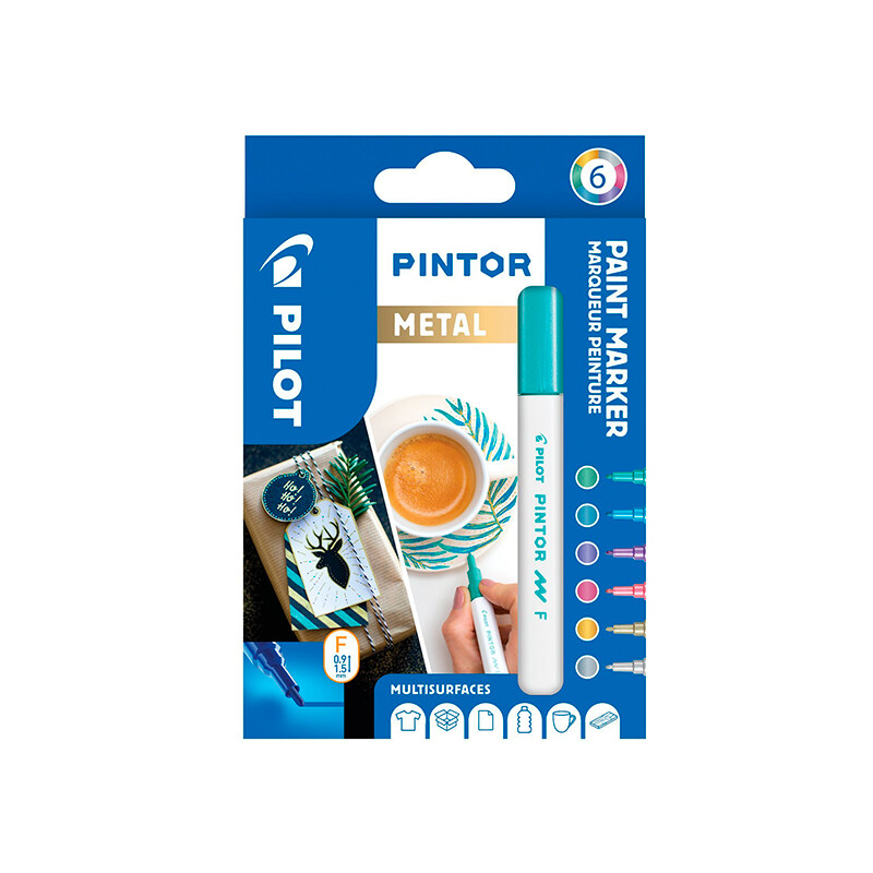 Pilot Pintor Marker - Metal, Fine, 6 ass.