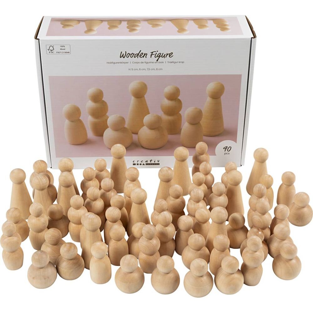 Træfigur krop, H: 5-8 cm, 90 ass. 1 pk.