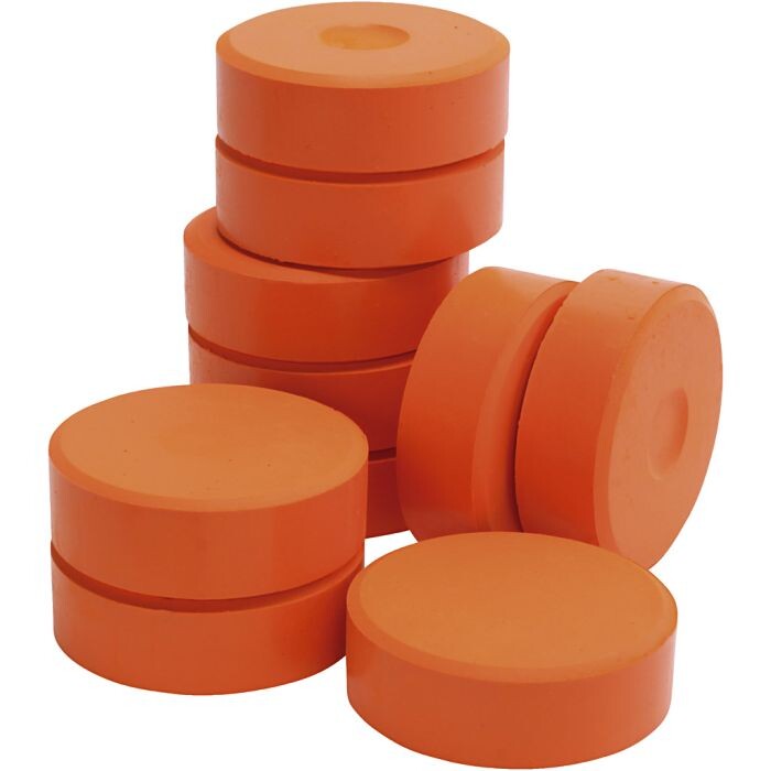 Temperablokke, H: 19 mm, diam. 57 mm, orange, 10 stk.