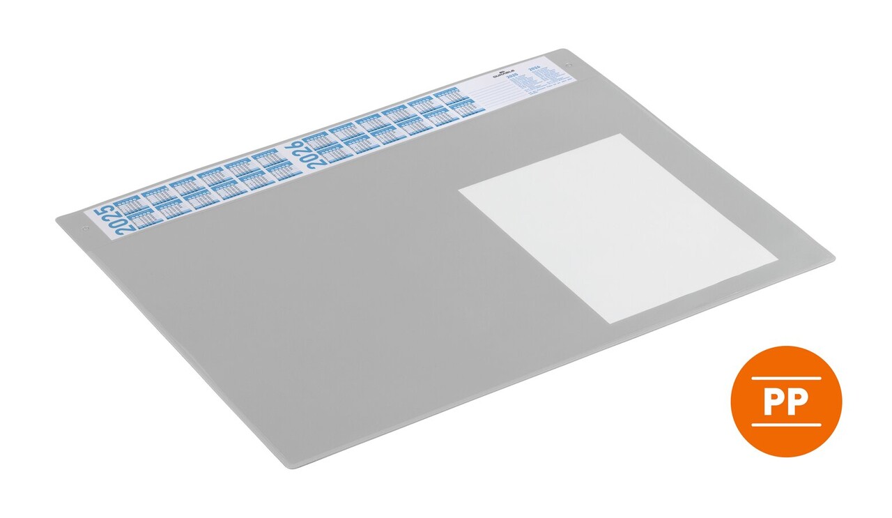 Skriveunderlag 65x48 cm m/4 års kalender, grå