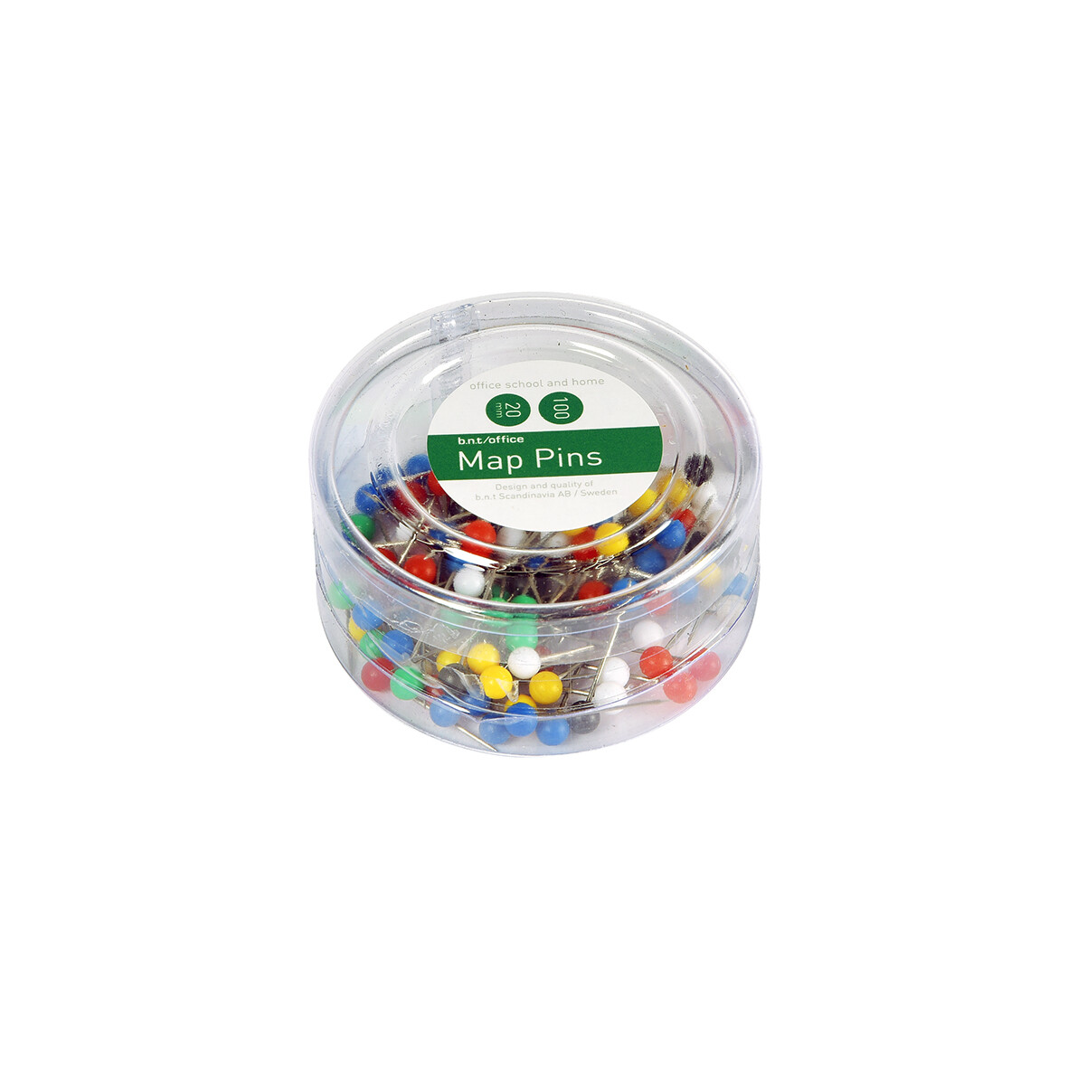 Kortnåle 100 stk. - assorteret farver
