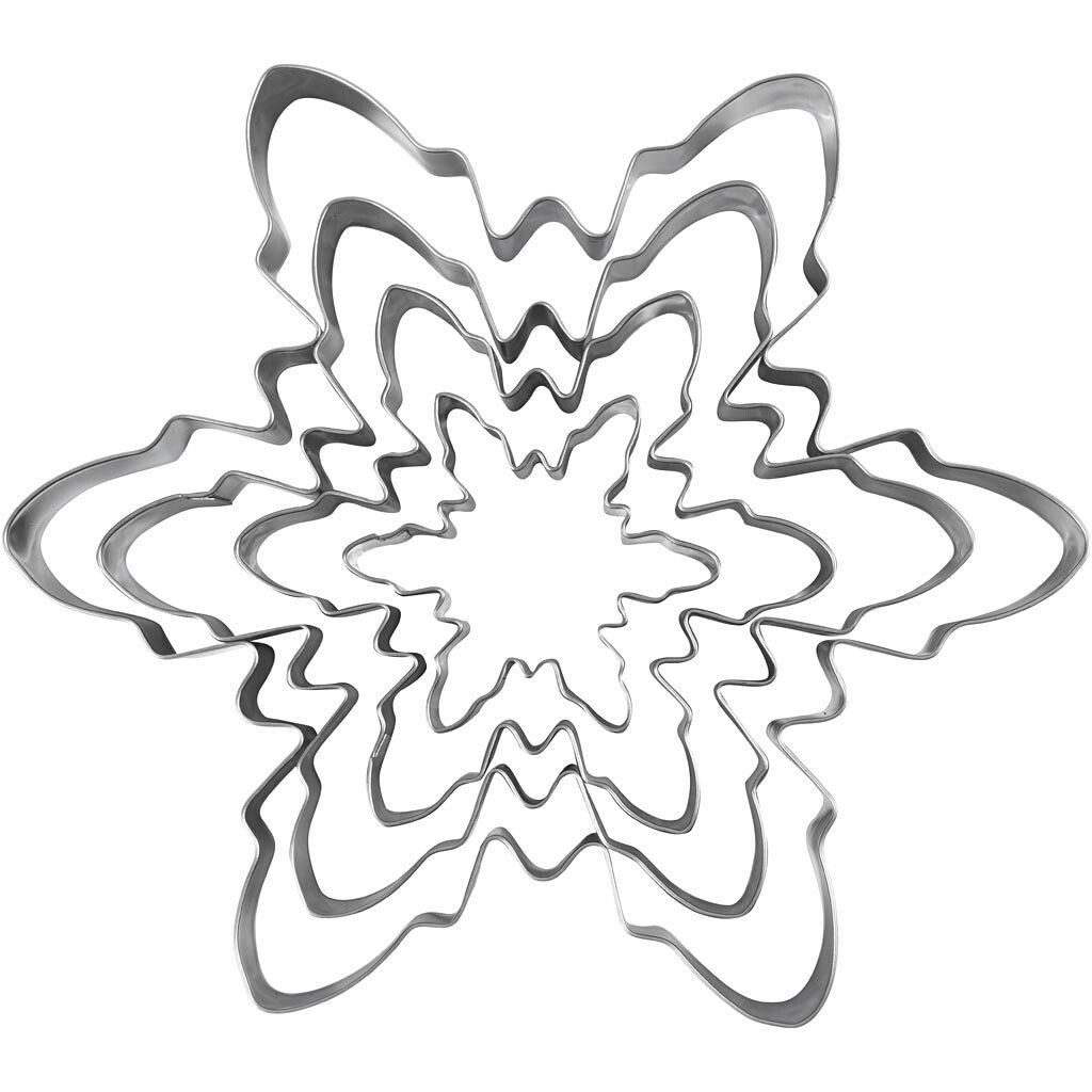 Udstiksforme, Snefnug, H: 2,5 cm, str. 6-16,5 cm,