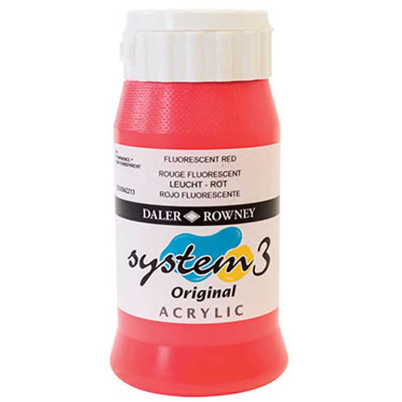 Billede af Daler Rowney System 3 - 500 ml. Fluorescent Red
