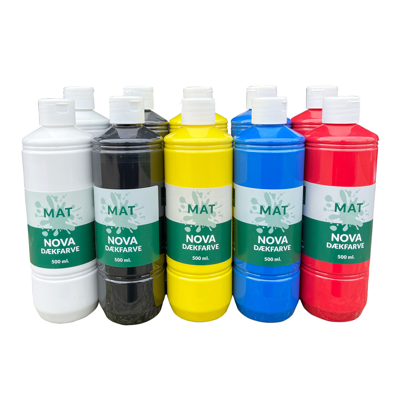 Billede af Nova mat dækfarve 2 x 5 primærfarver. Dansk produceret