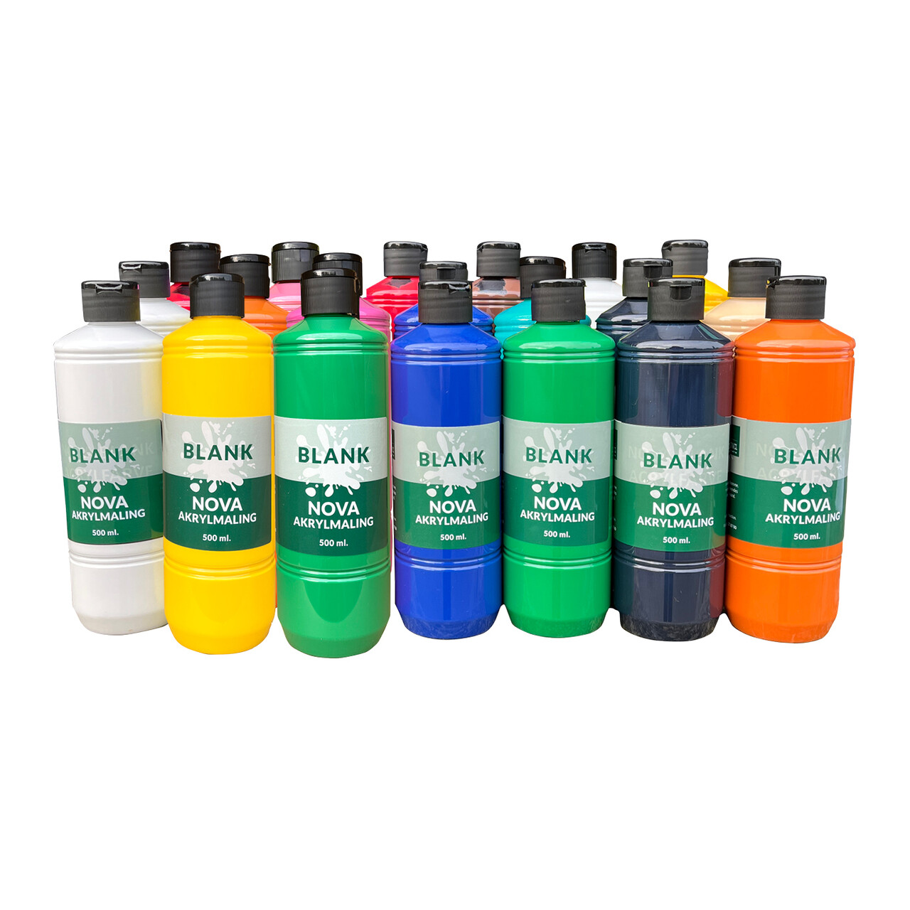 Nova blank akrylmaling - 20 x 500 ml.
