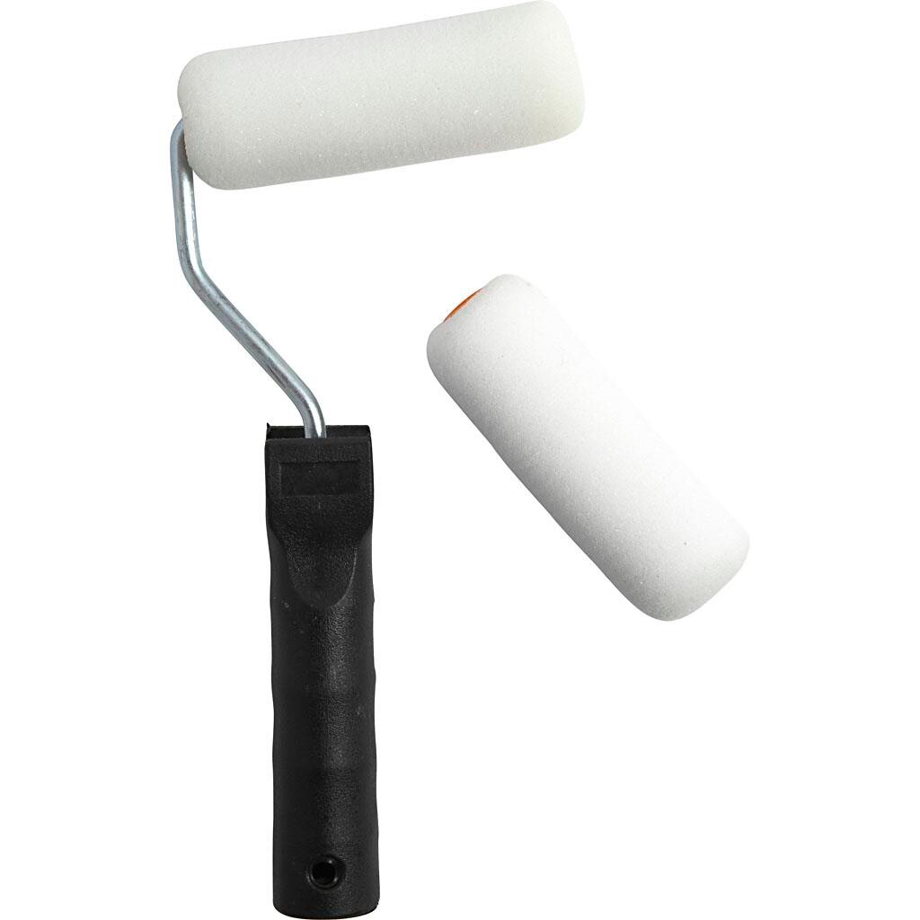 Malerruller med håndtag, B: 10 cm, 1 sæt billede