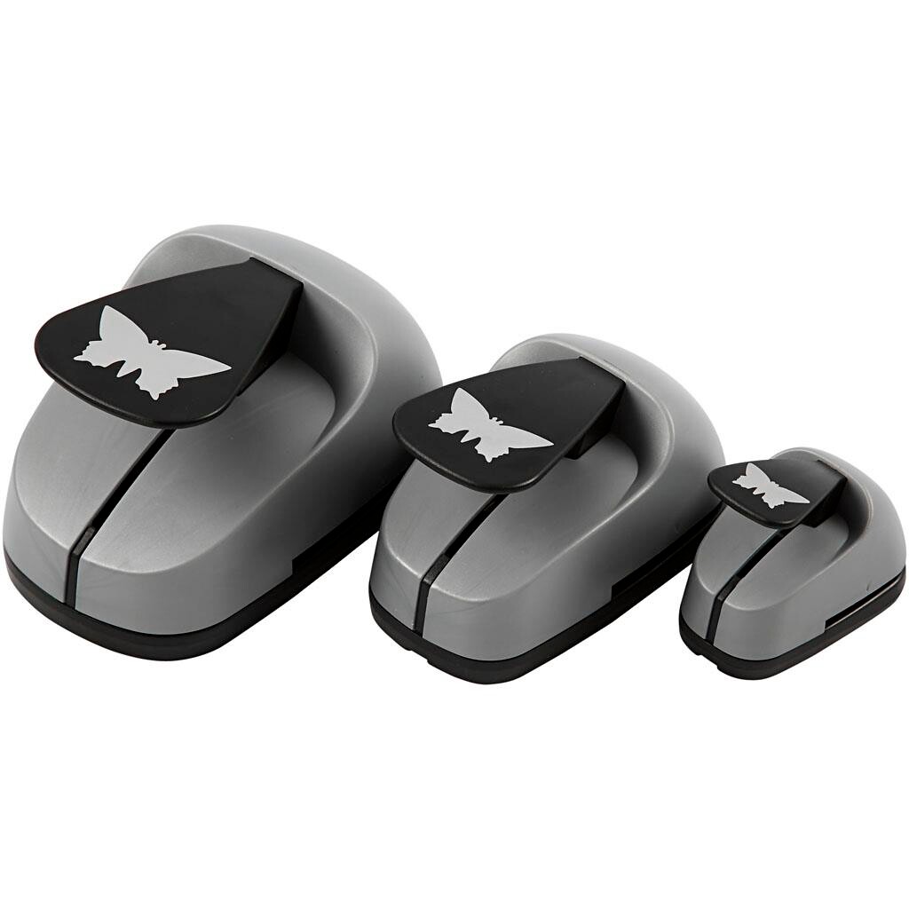 Lag-på-lag stansejernsæt, 25+49+75 mm, sommerfugl 3 str. billede