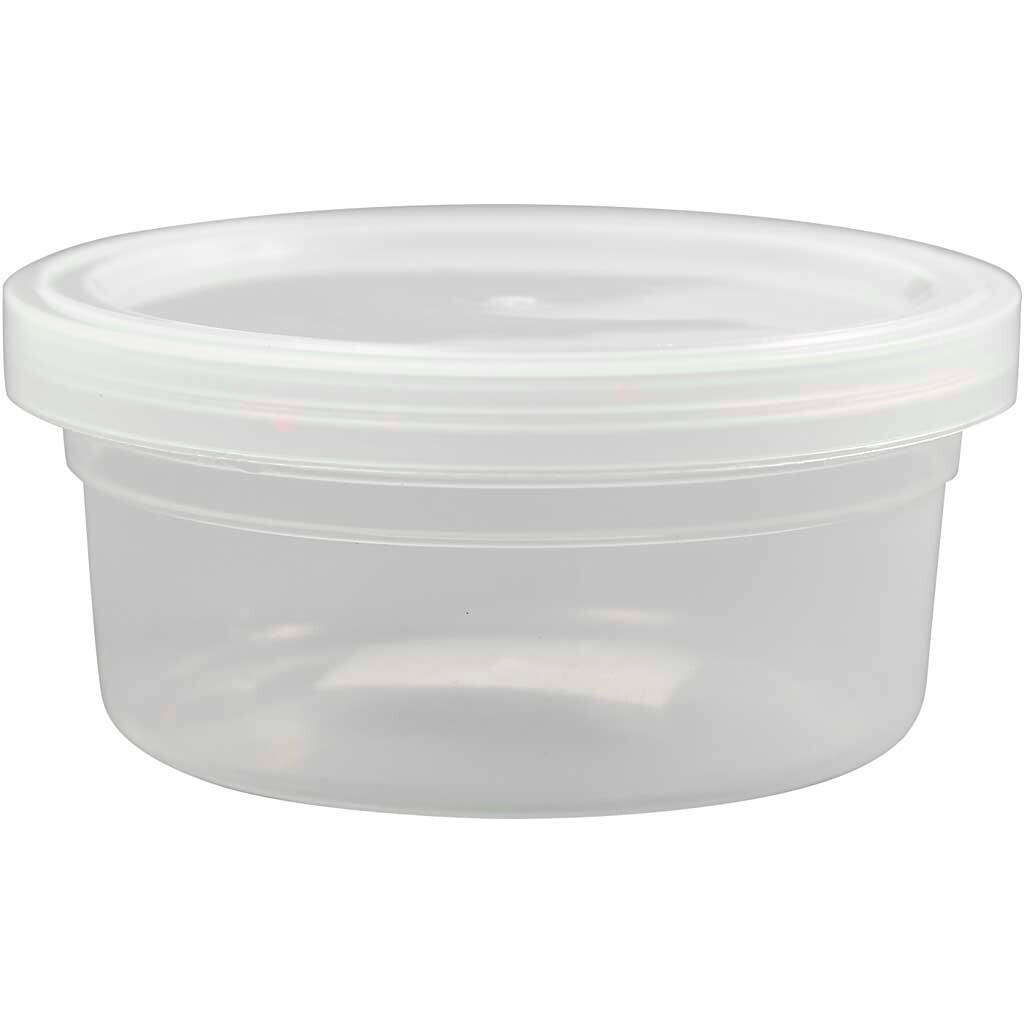 Plastbøtte med låg, H: 38 mm, 20 stk., 125 ml billede