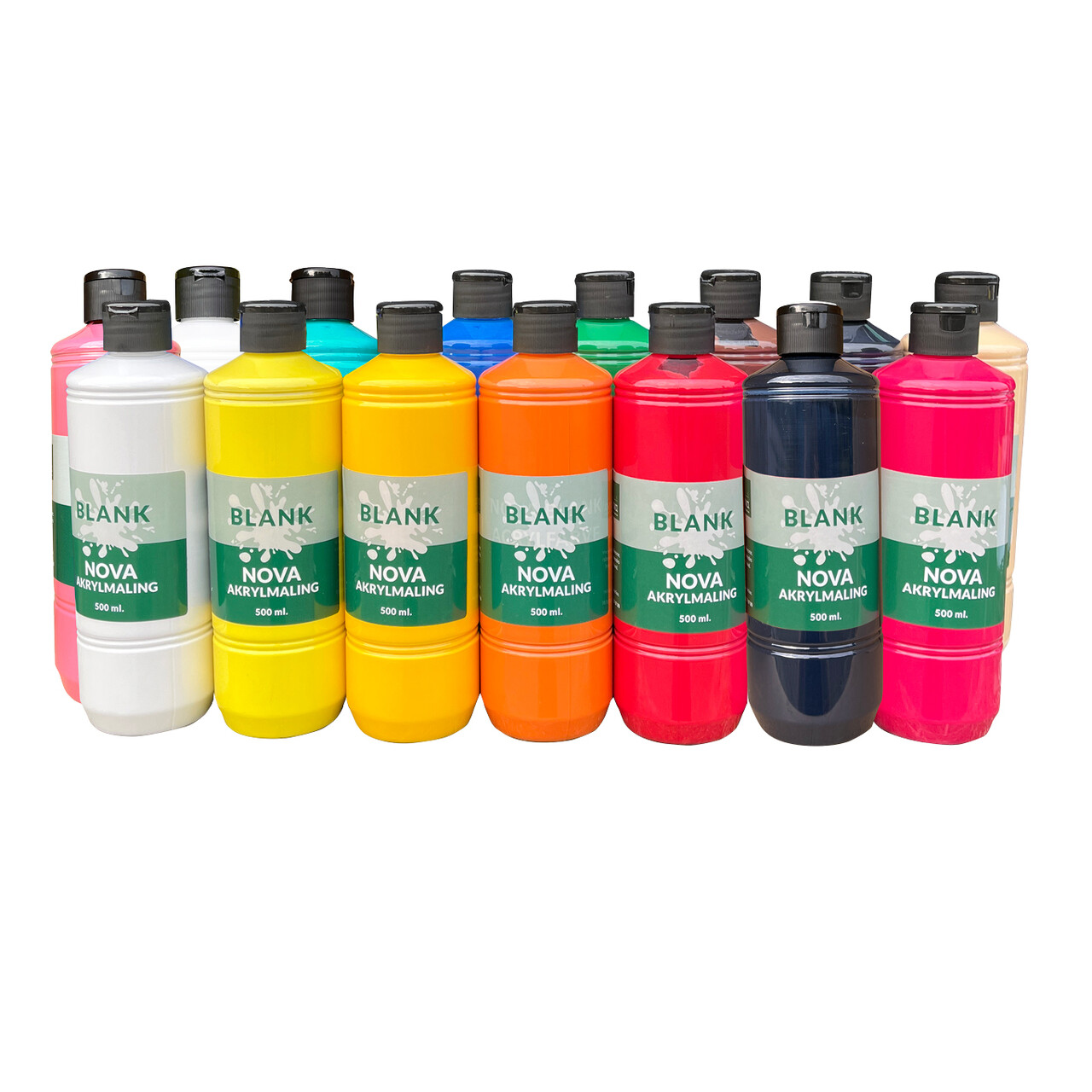 Nova blank akrylmaling - 15 x 500 ml.