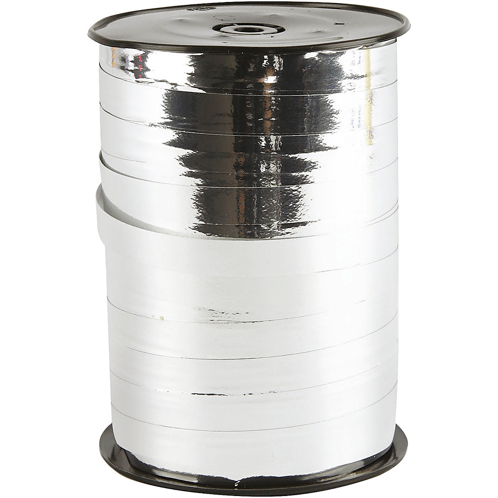 Gavebånd, 10 mm - Sølv metal, 250 m billede