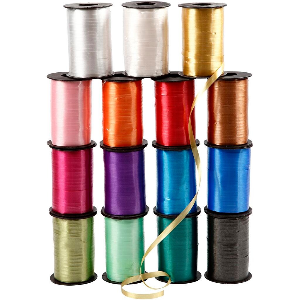 Gavebånd Sortiment - 15 ruller, 250 meter pr. rulle billede