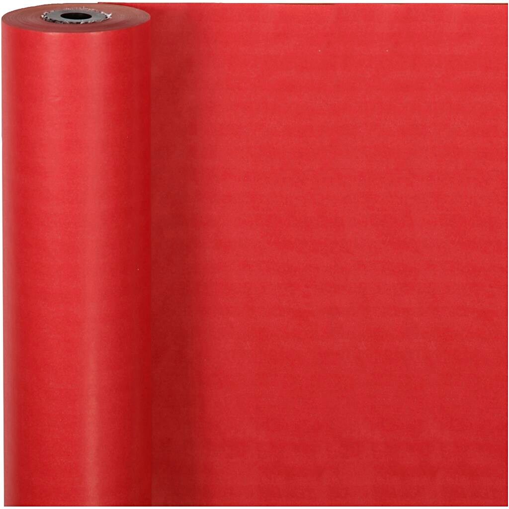 Gavepapir, B: 50 cm, rød, 100 meter pr. rulle billede