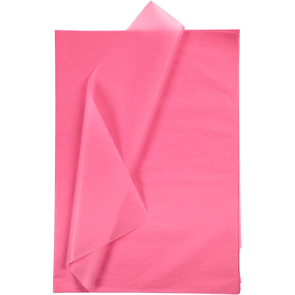 Silkepapir, ark 50x70 cm, pink, 25 ark billede