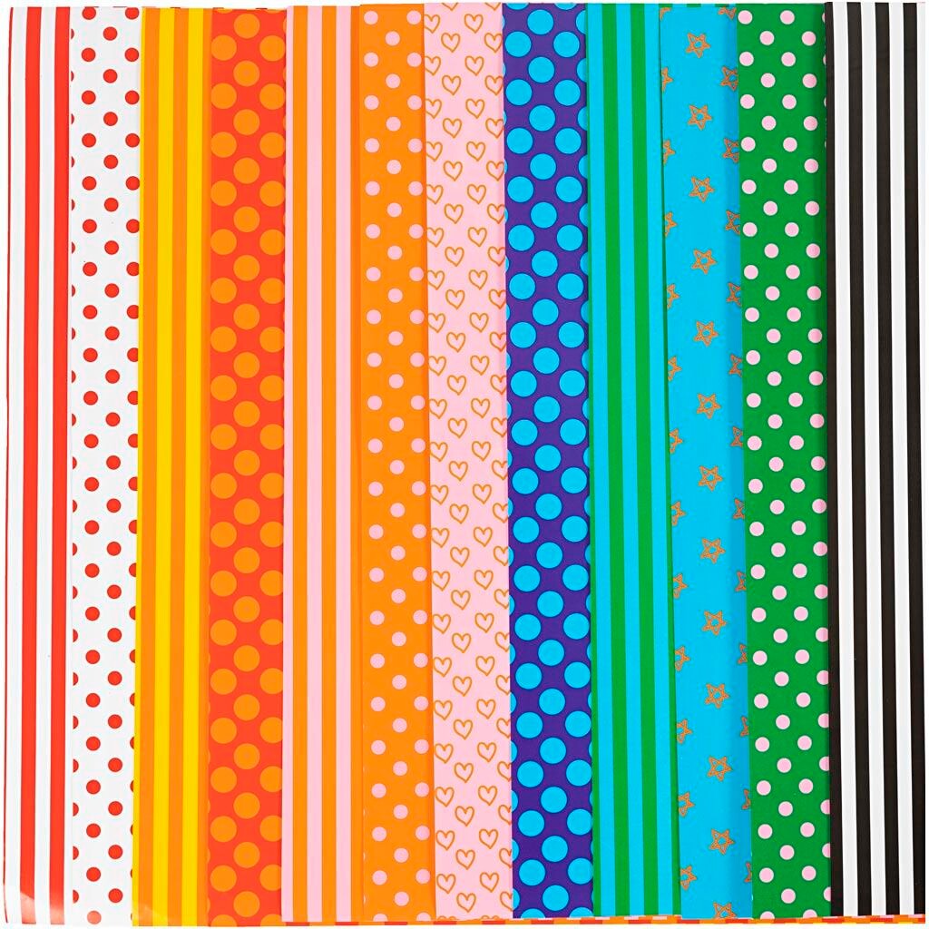 Glanspapir Med Print Ark 32x48 Cm 100 Ass. Ark