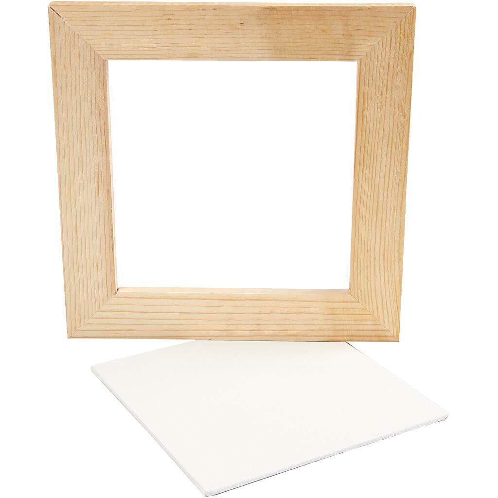 Træramme m. malerplade - 20,8 x 20,8 cm, Hvid