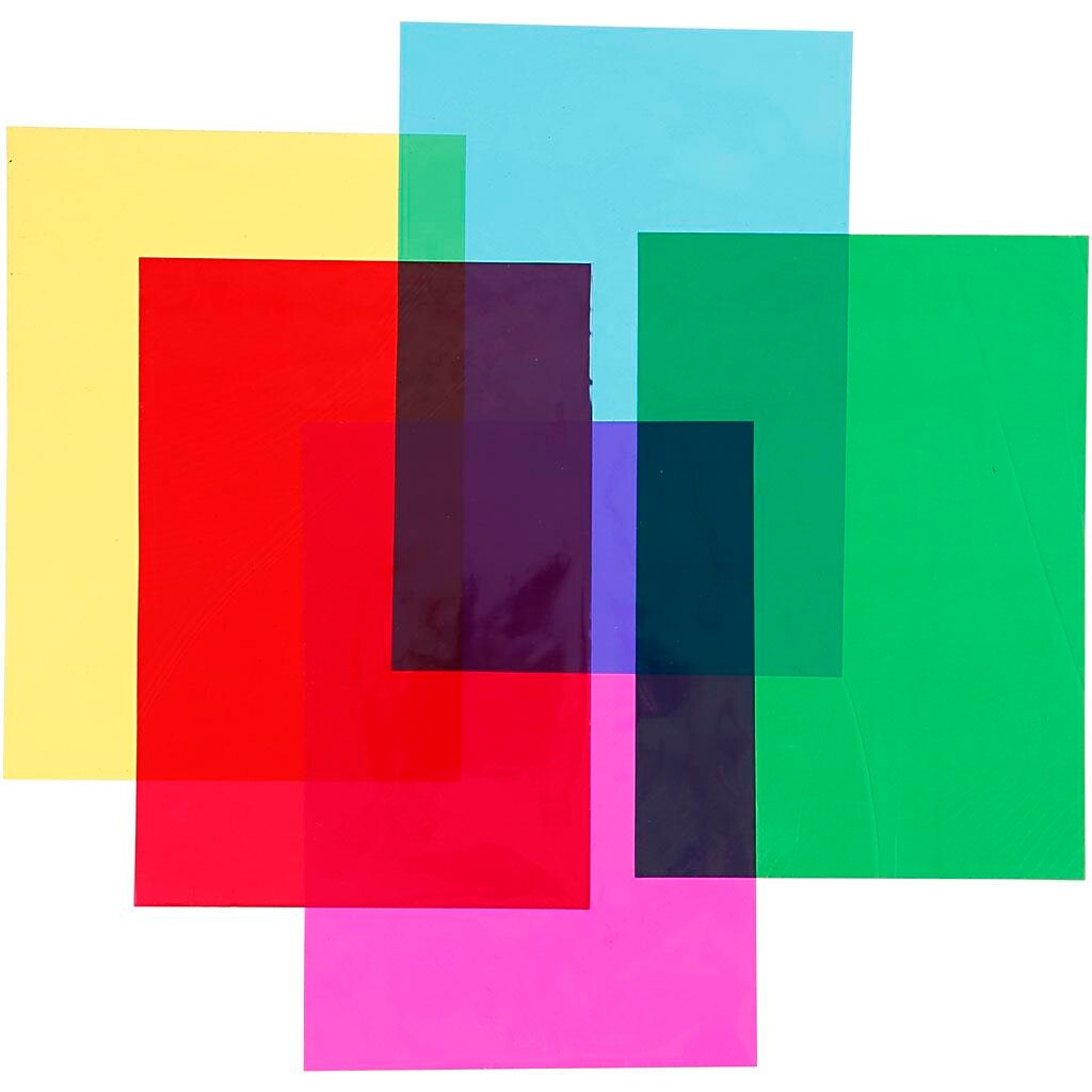 Cellofan, 21x30 cm, ass. farver, 100 ass billede