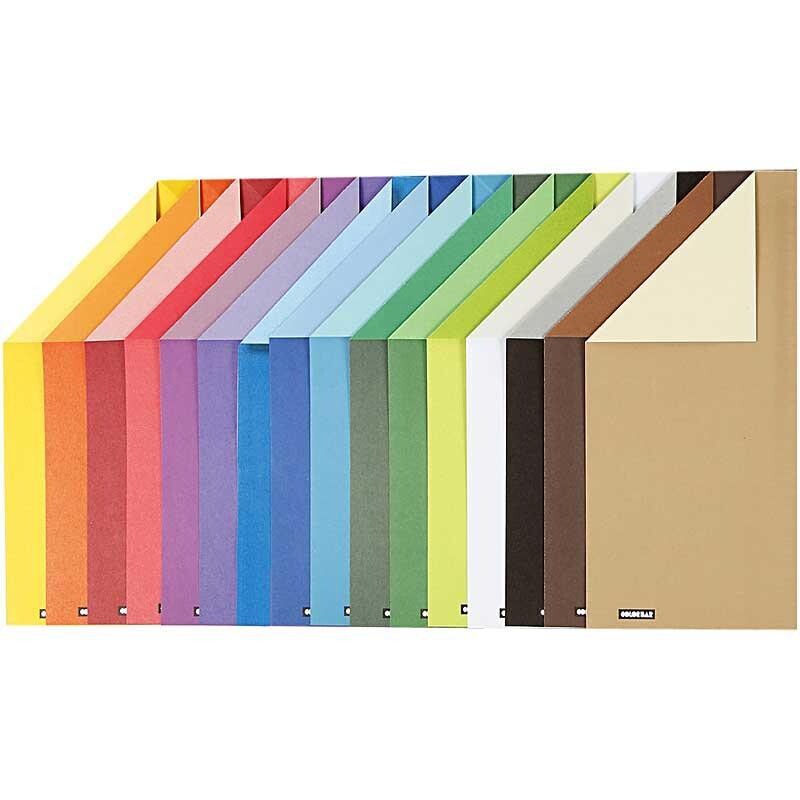 Color Bar rivepapir A4 100 g, ensfarvet papir, 16ass. ark