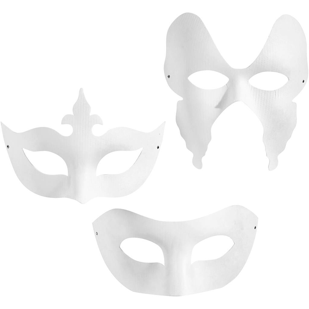Masker, H: 10-20 cm, harlekin, 12 ass. billede