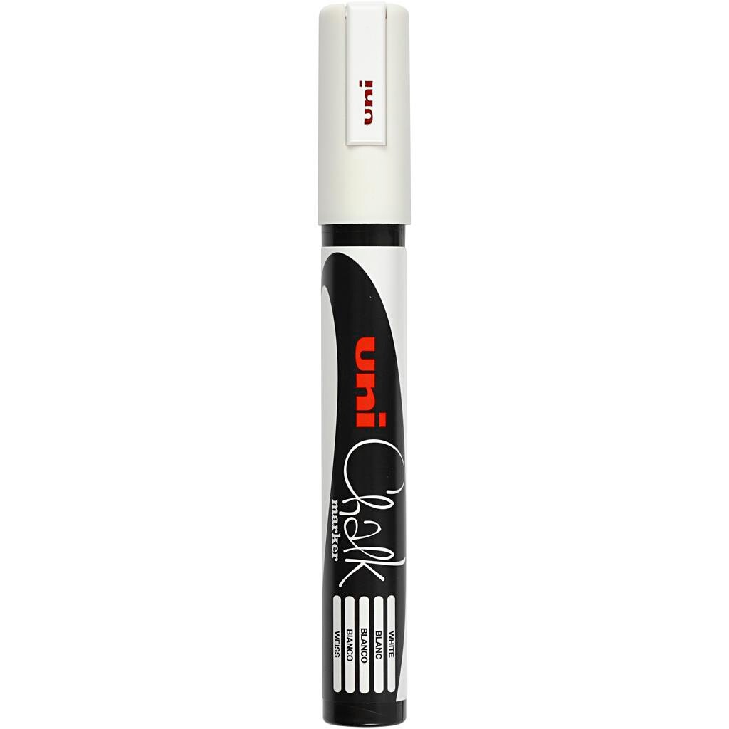 Chalk Marker, 1,8-2,5 mm streg, hvid, 1 stk. billede