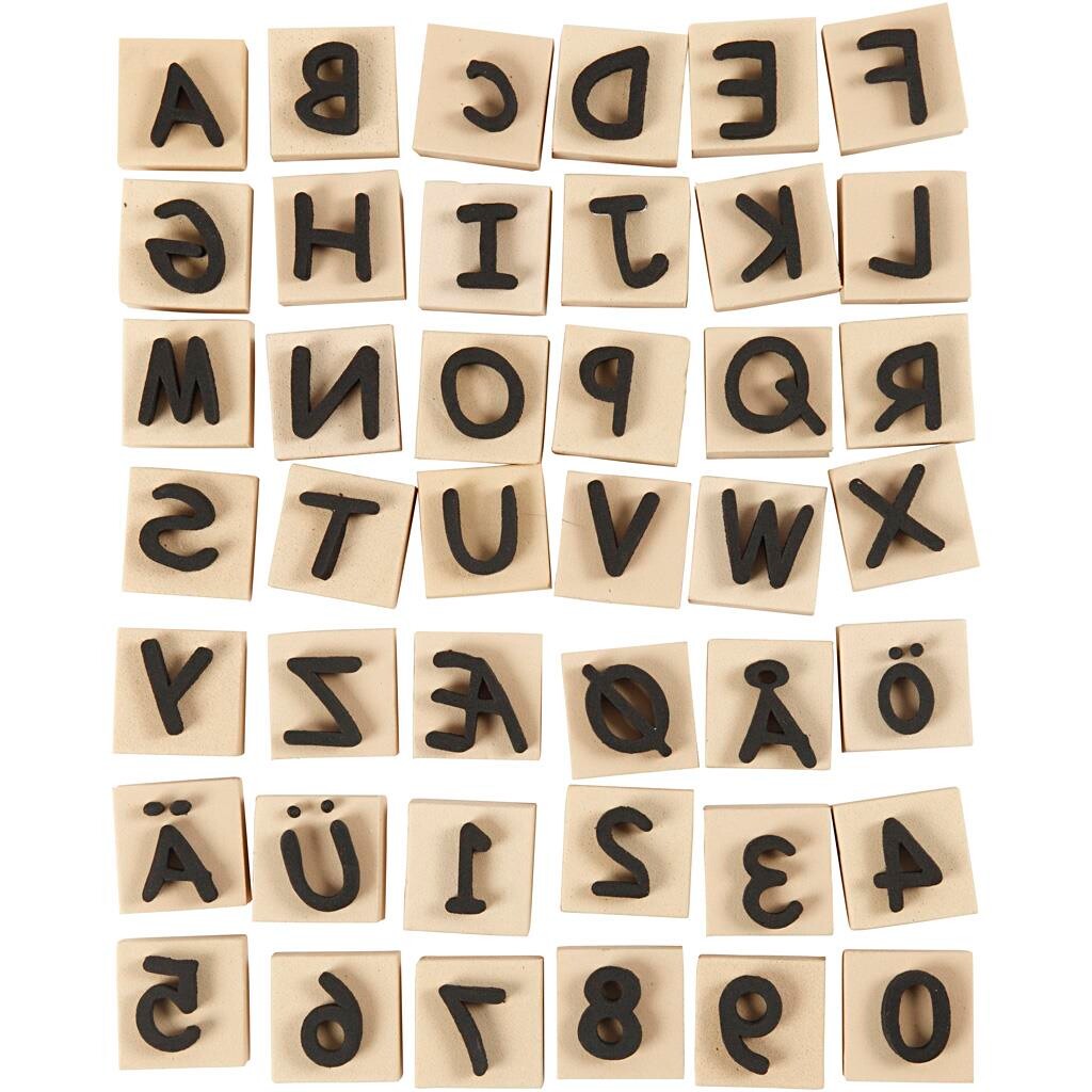 Skumstempler, str. 3x3 cm, 41 ass. billede