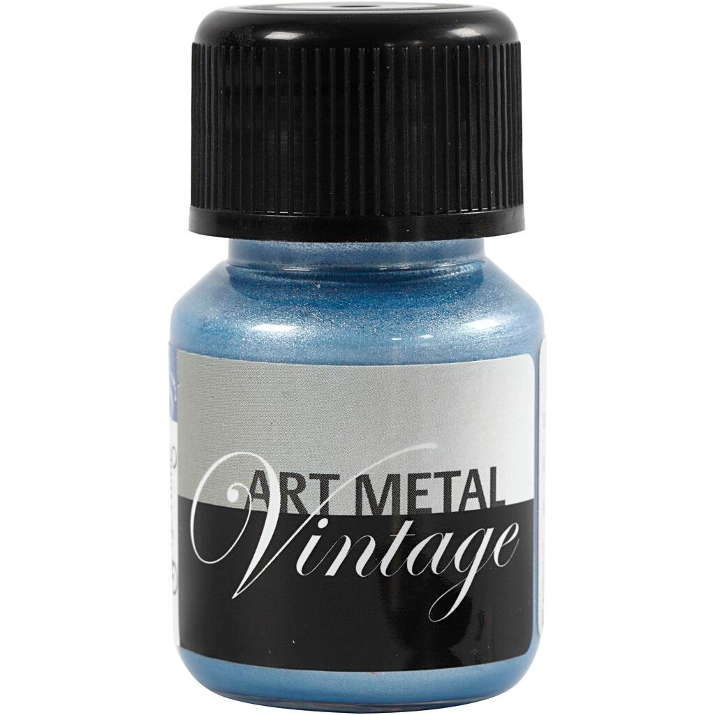 Schjerning Art Metal Vintage - Metalmaling, perleblå, 30 ml billede